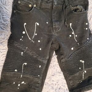 Black Distressed Boys Jeans Shorts Sz12
